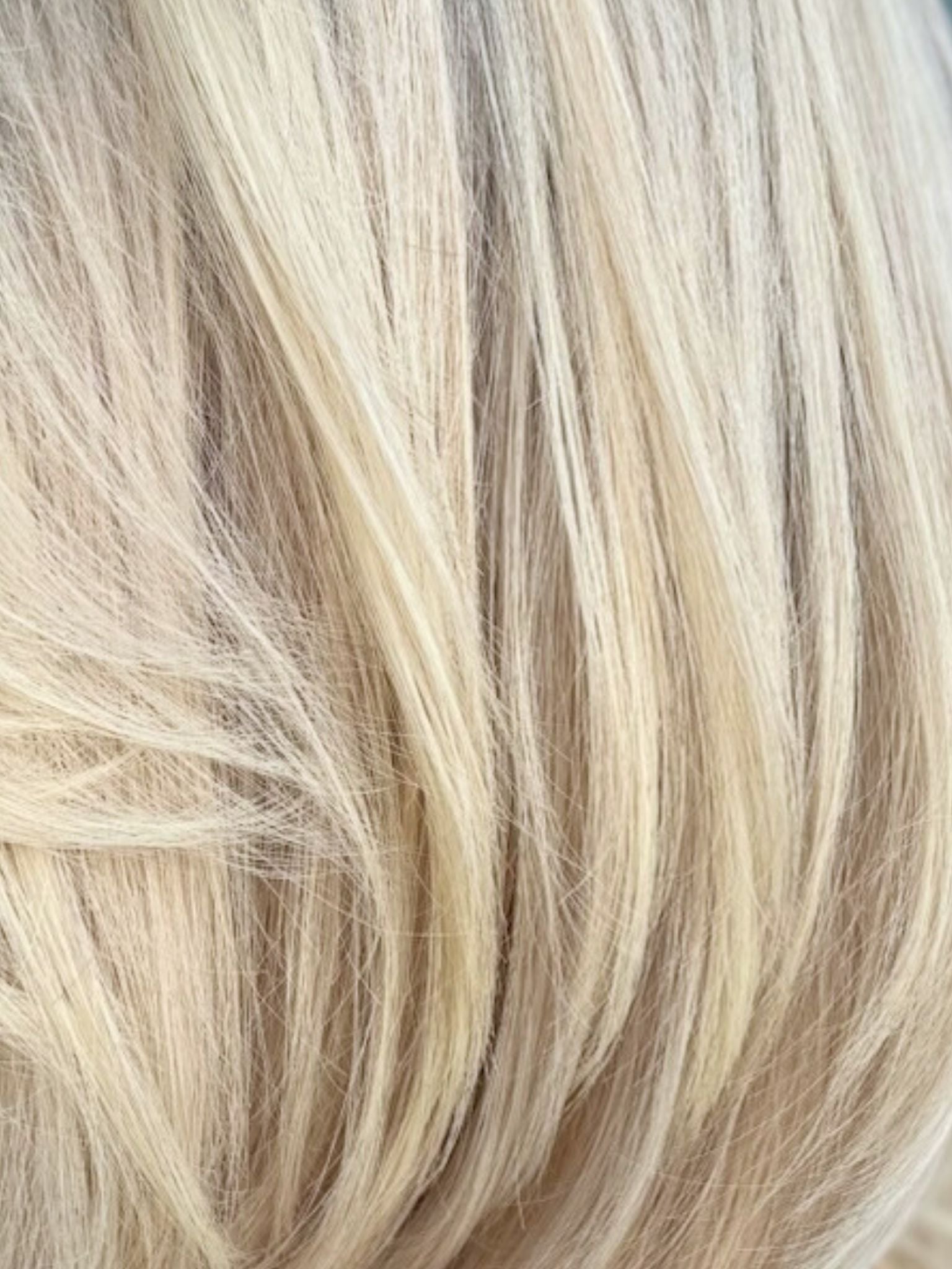 Close-up of blonde hair strands