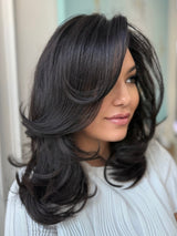  Lily 20-inch lace top wig in black, featuring a chic old money bob with flawless lace for a seamless, polished finish.