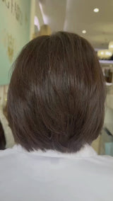 Chic short bob wig with a sleek finish and natural movement, offering a modern, effortless look.